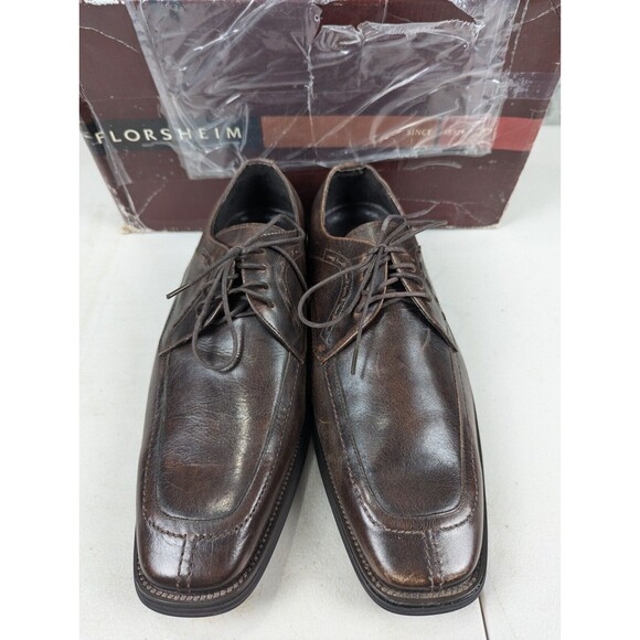 Florsheim Oxford Shoes Men\'s 8 3E Brown Leather Lace Up Square Toe New (Other) main image 5